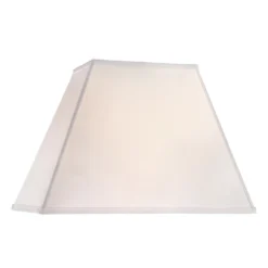 White Linen Rectangle Lamp Shade With Spider Assembly
