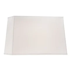 Large Rectangle Lamp Shade In White Linen Fabric With Spider Assembly