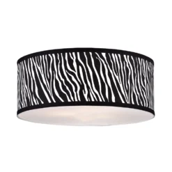 Large Zebra Print Drum Lamp Shade