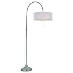 Modern Lamp Base In Satin Nickel Finish