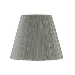 Clip-On Empire Pleated Opaque Pewter Lamp Shade