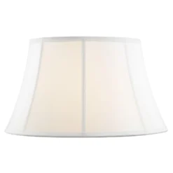 Pure White Bell Fabric Lamp Shade With Piping And Spider Assembly