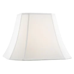 Pure White Cut Corner Fabric Lamp Shade With Piping And Spider Assembly