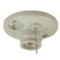 4-Inch Wide Porcelain Lamp Holder With Pull Chain By Craftmade Lighting