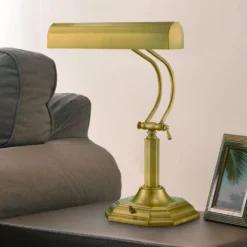 Lite Source Piano Mate Antique Brass Piano / Banker Lamp