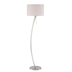 Lite Source Satin Chrome Floor Lamp With Drum Shade