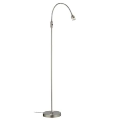 Adesso Home Prospect Brushed Steel LED Swing Arm Lamp With Cylindrical Shade