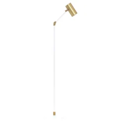 House Of Troy Cavendish Weathered Brass / White LED Floor Lamp With Cylindrical Shade