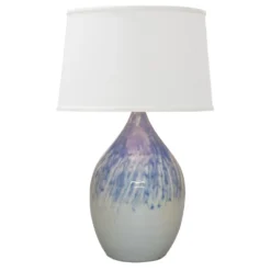 House Of Troy Scatchard Decorated Gray Table Lamp With Empire Shade