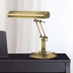 House Of Troy Piano/Desk Antique Brass With Polished Brass Accents Piano / Banker Lamp