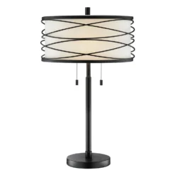 Lite Source Lumiere Dark Bronze Table Lamp With Drum Shade