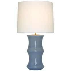 Aerin Marella Table Lamp In Polar Blue Crackle By Visual Comfort Signature
