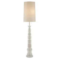 Malayan 80-Inch White Floor Lamp By Currey & Company
