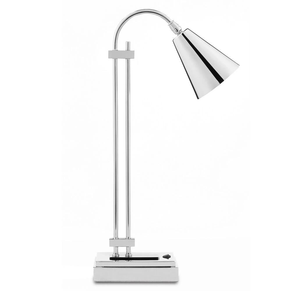 Symmetry Desk Lamp In Polished Nickel By Currey & Company 4 Symmetry Desk Lamp In Polished Nickel By Currey & Company - Image 4