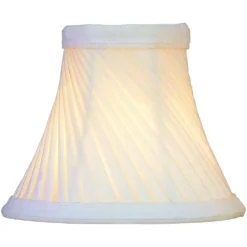 Pleated Eggshell Bell Lamp Shade With Clip-On Assembly