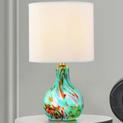 Lite Source Lighting Pepita Aqua Table Lamp With Drum Shade