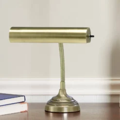 Piano / Banker Lamp In Antique Brass Finish
